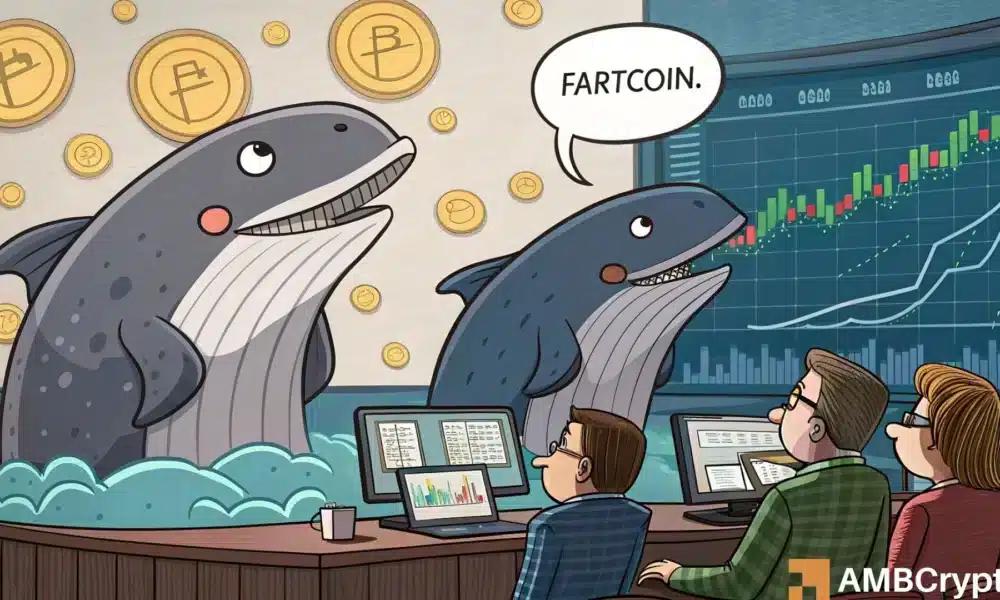 FARTCOIN 840 万美元损失因鲸鱼退出——买家能否守住 1 美元的支撑位？